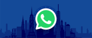 WhatsApp icon and business background